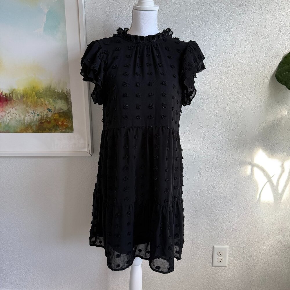 LOVE X Design Black Rina Dot shortsleeve dress, size M